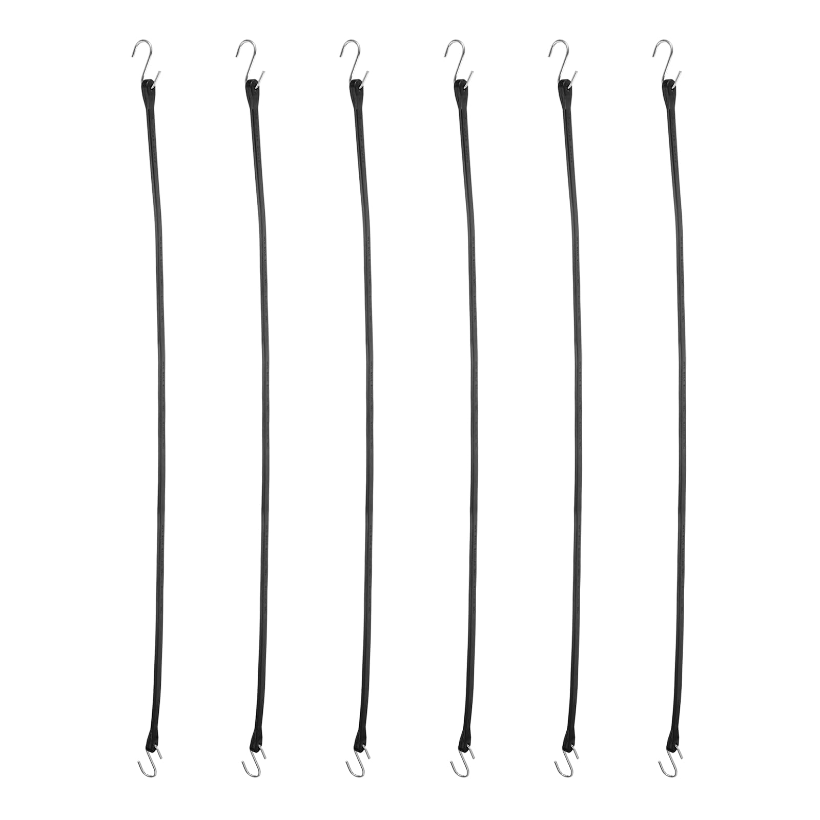 PATIKIL Gumowe linki bungee z haczykami, 100 cm, 6 szt., obciążenie 59 kg, wytrzymałe, do użytku na zewnątrz, gumowy pasek mocujący z EPDM, do zabezpieczania plandek, płócien, ładunków, motocykli