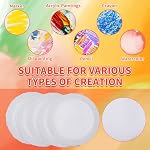JMIATRY 10PCS Toiles rondes pour la peinture 8 Inch, Conseils de Toile Circulaire 16mm Épaisseur, Panneaux de toile de cercle vierge, Pré-stretché, Coton, Toile blanche pour huile, acrylique, Gouache, Artisanat
