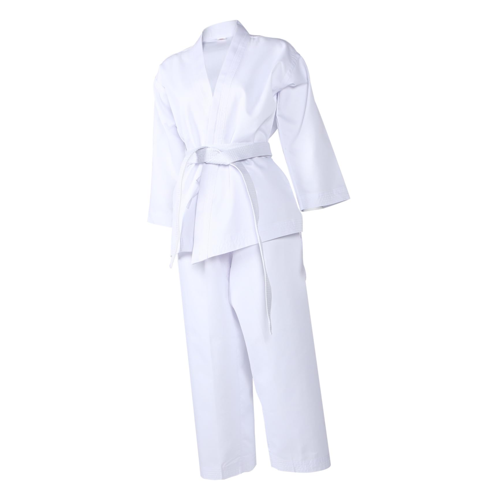 COLLBATH Uniforme de Entrenamiento de Karate para Adultos en Poliéster Blanco, Conjunto Práctico y Conveniente para Competencia y Entrenamiento