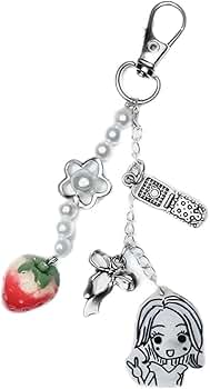 Cute Nana Komatsu Keychain from the Nana Anime, Silver, 3.93inches