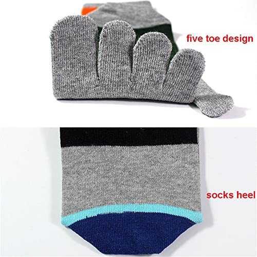 Cotton Colorful Socks Striped Harajuku Five Fingers Crew Socks Boys 5 Pairs Men's Casual Socks4