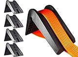 4 Stück Kantenschutzwinkel aus Kunststoff für Spanngurte bis 75 mm. Der Kantenschoner zur Ladungssicherung ist 120 x 217 x 187 mm (Breite x Schenkel 1 x Schenkel 2). Ein Gurtschoner wiegt 263 g