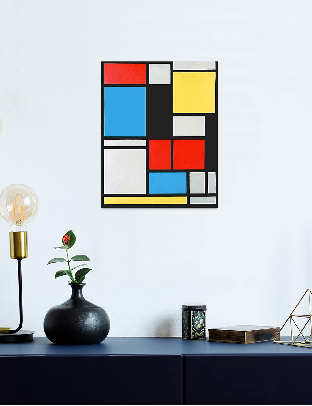 Amazon.com: DECORARTS - Ater Piet Mondrian Composition in Blue