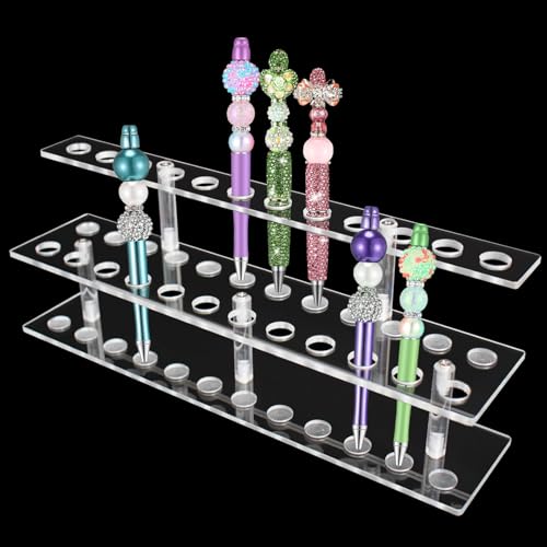 HESHUYU 24-Slot 2-Tier Acrylic Pen Stand