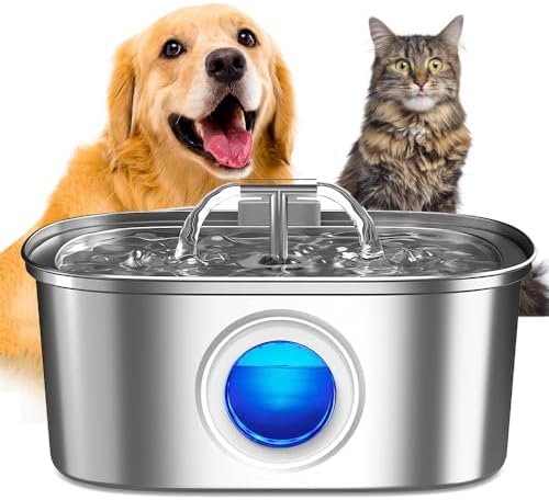 Fonte para Gatos com Filtro,Dispensador de água para cães Inox 30...