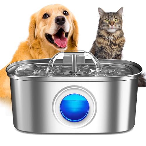 Fonte para Gatos com Filtro,Dispensador de água para cães Inox 30...