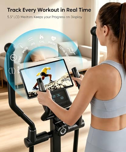 Image of Elliptical Machine, Dripex Magnetic Elliptical Exercise Machine for Home, Quiet & Smooth Elliptical Training Machines with 16 Levels, 15.3 inch Stride, 17.6LB Flywheel, Indoor Cardio Equipment