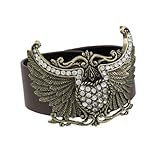 affliction warlock weakauras Antikes Messing-Finish Things2Die4 Armband mit Herz-Anhänger aus Vinyl, mit Strasssteinen, Braun