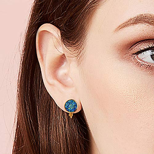 Clip Earring Cabochon Settings, 16 Pieces Brass Screw Base Clip-On Earrings With Blank Flat Round Trays For Non Pierced Ear Diy Domed Cabochons Earrings - 12Mm Tray #TOP5