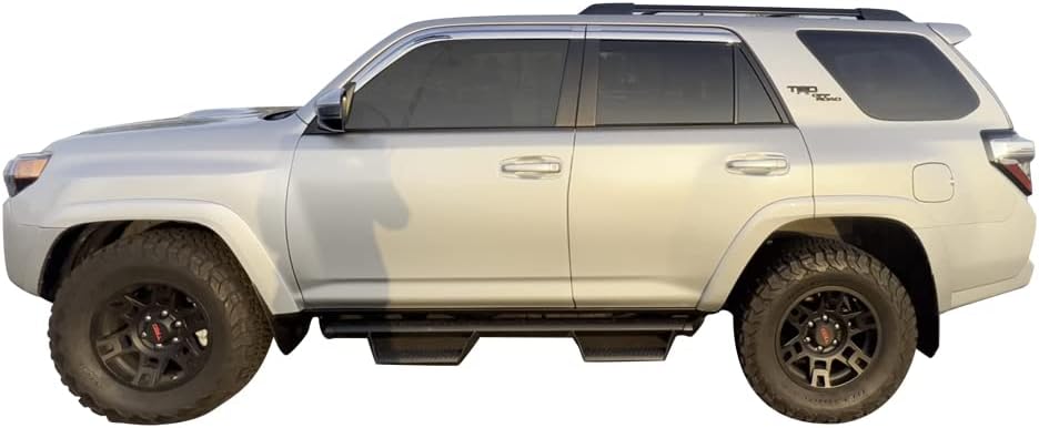 AUTOCLOVER Tape-On Rain Guards Window Visors 4 Pcs Set for Toyota 4Runner 2010-2024 (5th Gen) / Window Deflectors, Out-Channel Vent Shades (Chrome)