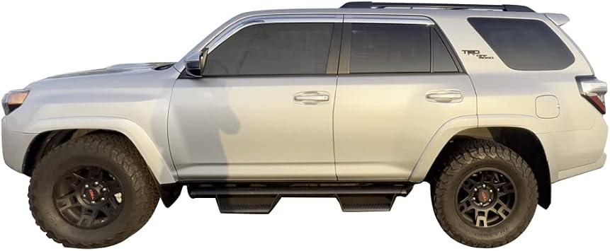 AUTOCLOVER Tape-On Rain Guards Window Visors 4 Pcs Set for Toyota 4Runner 2010-2024 (5th Gen) / Window Deflectors, Out-Channel Vent Shades (Chrome)