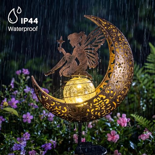 MEBRUDY Fairy Solar Garden Outdoor Decor, Moon Figurine Light Stake $18.59 AC - image 4