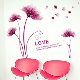 Naklejka ścienna ZOZOSO nowe romantyczne kwitnące fioletowe różowe naklejki ścienne sypialnia szafa obraz usuwalny wodoodporny papier samoprzylepny