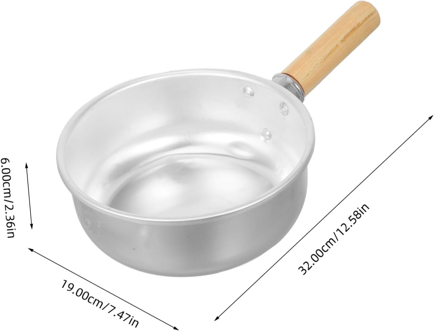 Aluminum Water Ladle with Wooden Handle, Easy to Use for Kitchens