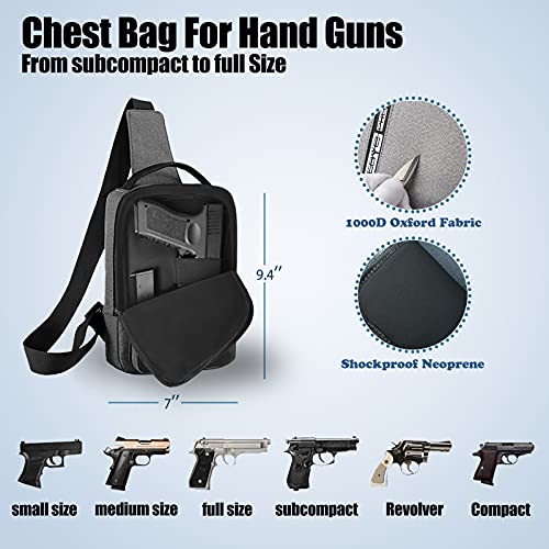 Pistol Soft Case, Pistol Crossbody Bag Chest Pack, Shooting Bags for