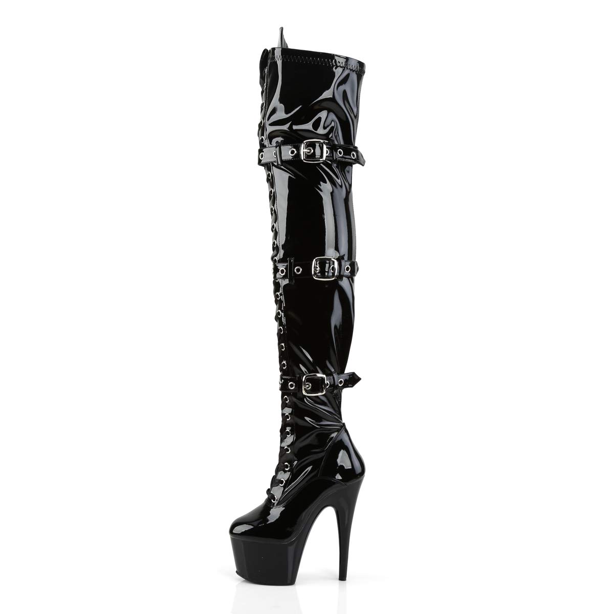 Pleaser ADORE-3028 Blk Str Pat/Blk UK 4 (EU 37)