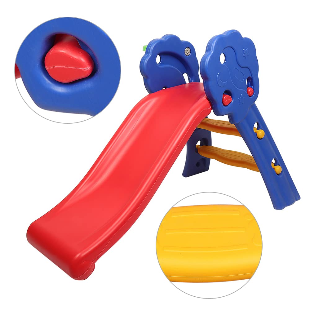 Stabiele glijbaan voor kinderen, opvouwbare glijbaan met basketbalmand, voor kinderen van 3 tot 7 jaar, opvouwbare glijbaan van HDPE, speelplaats voor binnen en buiten, gemakkelijk op te bergen