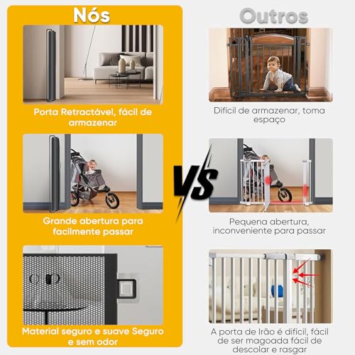 REDE DE SEGURANÇA PARA BEBÊS E ANIMAIS DE ESTIMAÇÃO,FÁCIL DE INSTALAR SEM PERFURAÇÃO, DURÁVEL