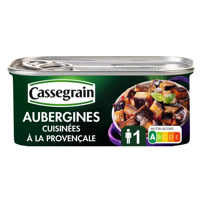AUBERGINES CONFITES 185G, CASSEGRAIN, LOT DE 4