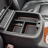 HGWEI Center Console Organizer Compatible with 2007-2014 Chevy Silverado GMC Sierra Avalanche Tahoe Suburban Yukon Yukon XL Accessories, Floor Mounted Center Console ONLY, Orange Trim
