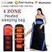 SUYUDD USB Heated Sleeping Bag for Cold Weather Electric Sleeping Bag Ultralight Camping 4 Seasons Sleeping Bag 4 Heating Zones 3 Temperature Adjustable, (190+30)x75cm
