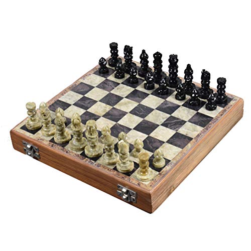 Jeu d'échecs en pierre de savon sculptée main pour vos soirées stratégiques