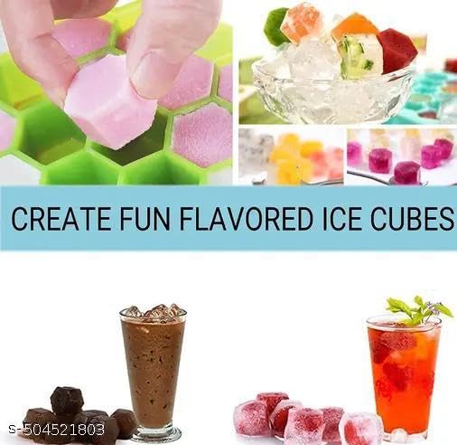 Image of 2pis Silicone Ice Trays for Freezer - Flexible Honeycomb Ice Cube Trays for Freezer - Popsicle Mould /Ice Cube Maker /Fridge Tray - Pack of 22PIS /DIMOND /HONEYTRAY /314 KP1667