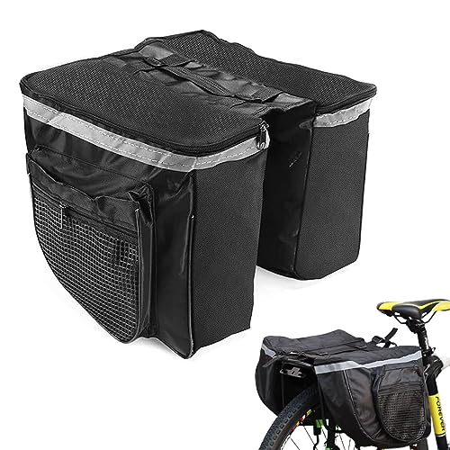 Sacoche vélo porte-bagage arrière double sacoche de selle noire sac de rangement de voyage