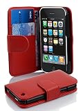 Cadorabo Book Case Compatible with Apple iPhone 3 / iPhone 3GS in Candy Apple RED - with Stand Funct