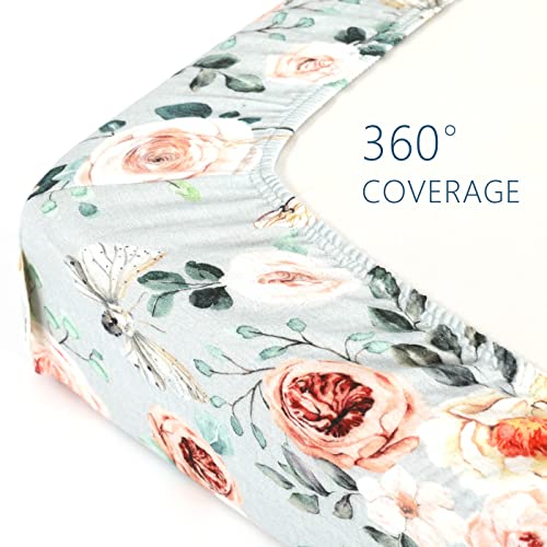 Image of GRSSDER Soft Muslin Crib Sheet 1 Pack, 100% Cotton Crib Sheets for Boys and Girls, Fit Standard Crib Mattresses 52 inch x 28 inch Safe and Snug, Stylish Butterfly Print
