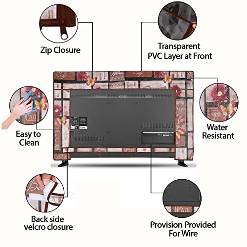 Image of Transparent LCD /LED T.V Protector Cover with Zipper Enclosure for 26 Inch Suitable for All Major Brand & Model (Size-25.5.3x17 Inches, Color-Brown)