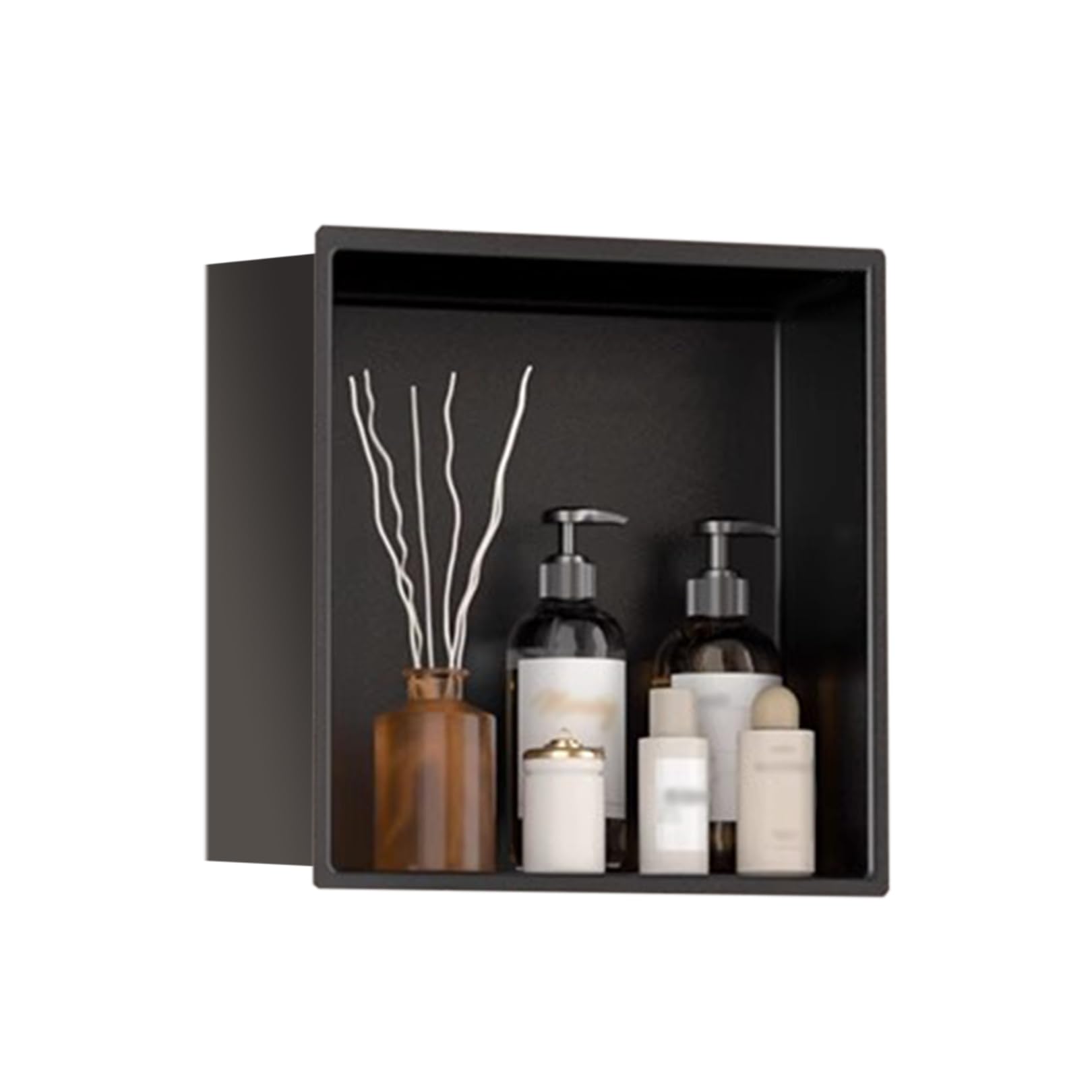 QUSYZD Stainless Steel Shower Niche No Tile Needed Wall Niche Recessed Shower Shelf for Bathroom Storage,Black,120x28cm,Black-32x32cm
