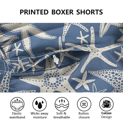 Image of Men's Boxer Shorts Cotton Loose Underwear with Button Fly