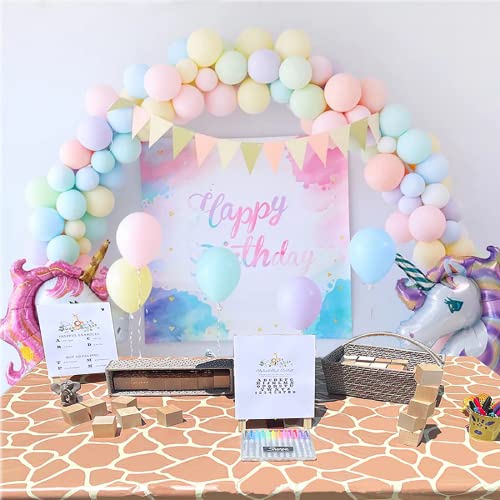 Ioualey 2 Pack Animal Safari Theme Zoo Print Table Cover, 2 Types Zoo Theme Tablecloth Party Supplies For Baby Showers Jungle Theme Birthday Party Supplies Decorations, Leopard And Giraffe #TOP2