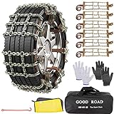 AutoChoice 6 Packs Car Snow Chains Emergency Anti Slip Tire Chains with Thickened Manganese Steel for Truck SUV in Snow, Ice, Sand and Mud(Tire Width 195-235mm)