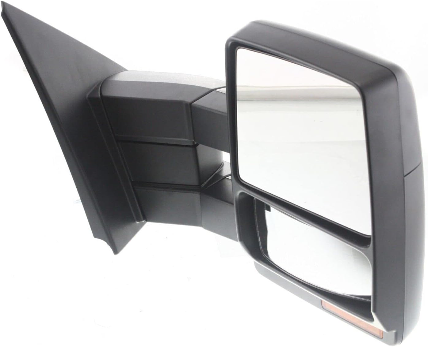 Passenger/Right Side Textured Black Heated Manual Folding Power Operated Dual Glass Towing Mirror For Ford F150 2007-2014 - FO1321369