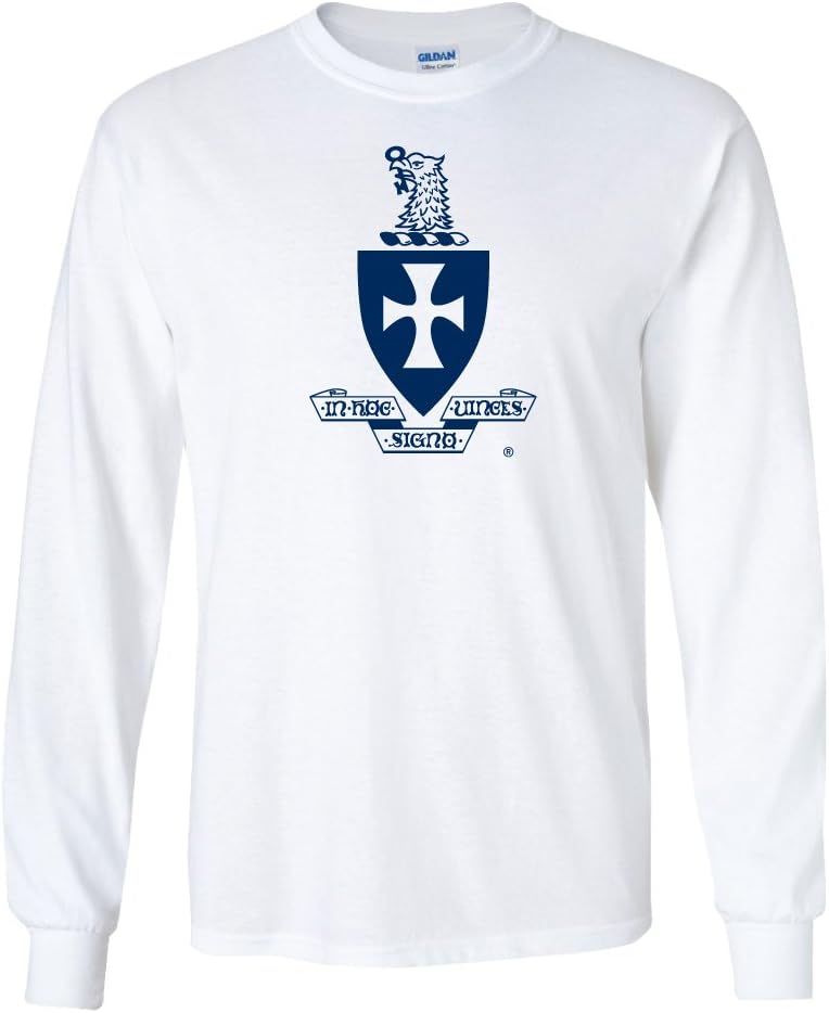 VictoryStore Apparel - Sigma Chi, Coat of Arms Long Sleeve T-Shirt, X-Large, White
