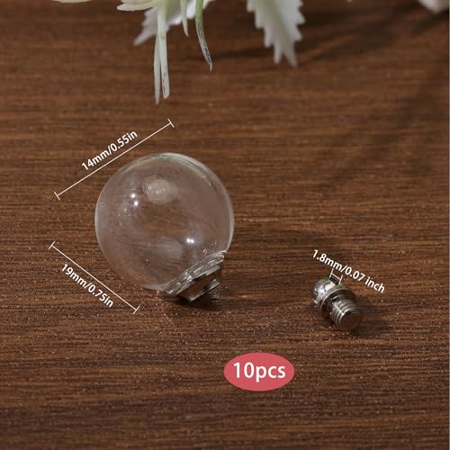 CHGCRAFT 10Pcs Clear Glass globe Charm Screwable Alloy Transparent Glass Pendants - Image 2