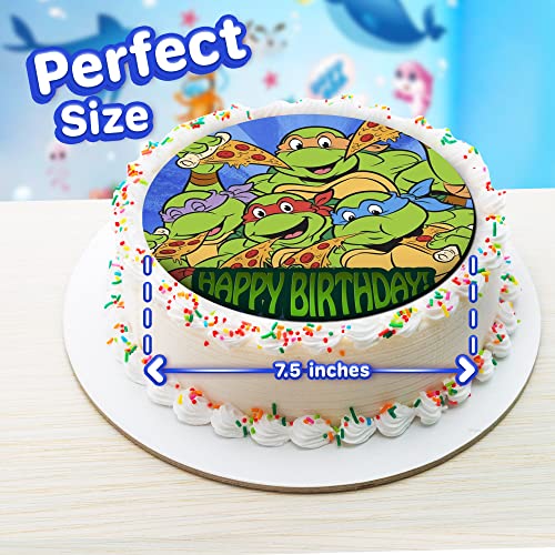 7.5 Inch Edible Cake Toppers – Teenage Mutant Turtles Party Themed Birthday Party Collection Of Edible Cake Decorations #TOP2