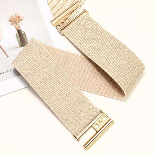 Womens Wide Elastic Waist Cinch Belt - Stretchy Vintage Trimmer Belt for Dresses3