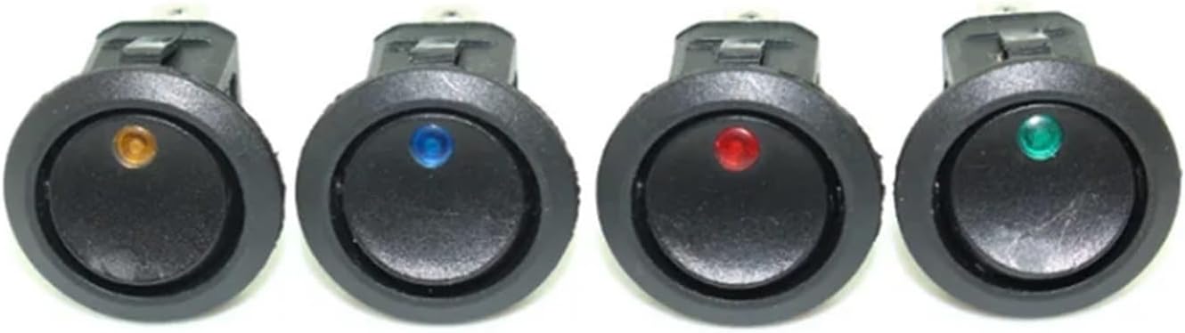 1Pcs Car 12V 3 Pin Round Rocker Dot Boat LED Light Toggle Switch SPST ON/Off(Blue My)