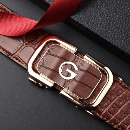 Leather Designer Belts for Men Ratchet Belts with Automatic Buckle for Casual Jeans Business3