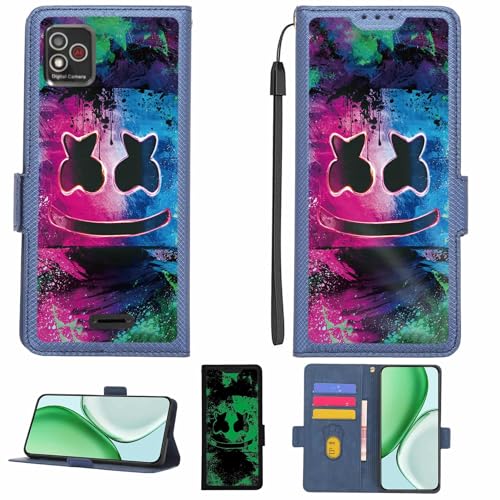 Aroepurt Case Compatible for BMOBILE BL55 Plus Phone Case Flip Cover [with Tempered Glass Screen Protector][RFID Blocking][Luminous Effect] LPT-BQ