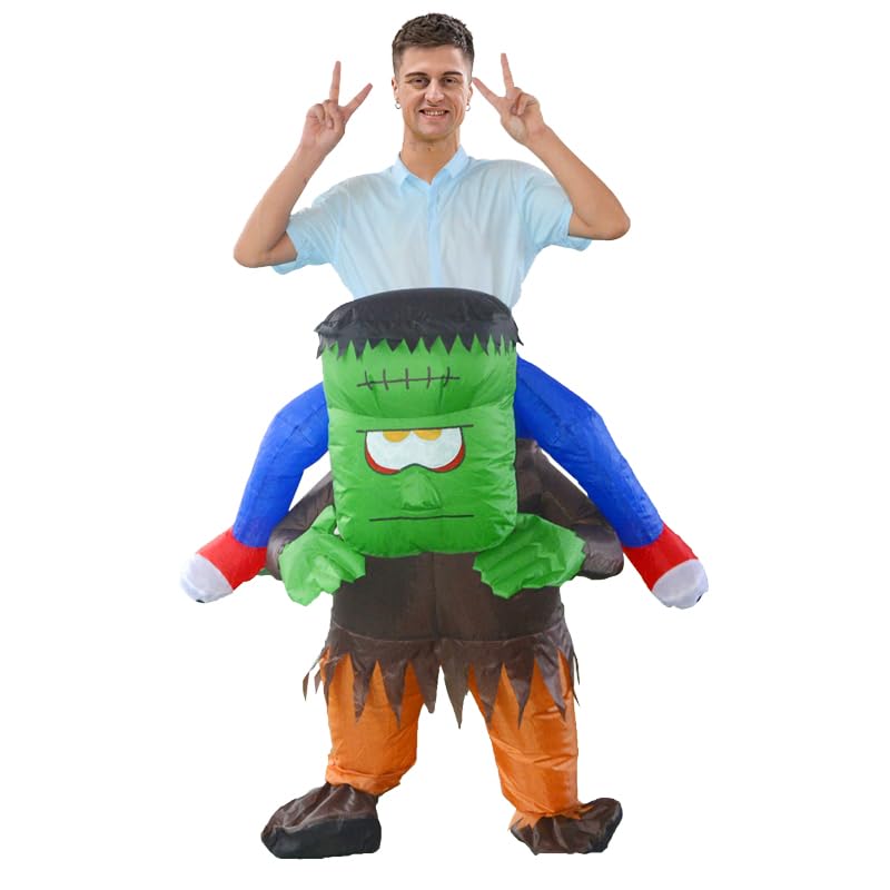 Costume de monstre gonflable vert adulte déguisement halloween amusant fête cosplay