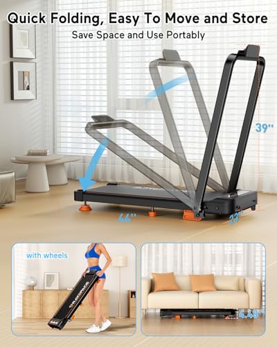2025 Upgrade Walking Pad Treadmill with 8% Incline & Handle Bar, Walking Pad 3.5HP 300+ LB Capacity, Small Treadmill for Home Office, Under Desk Walking Pad Compact, 0.6-6mph, with Remote, Smart App