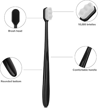 WLLHYF 2 PCS Extra Soft Micro Nano Toothbrush for Sensitive, Soft Bristles Sterile Fiber Adult Toothbrush for Teeth and Recession