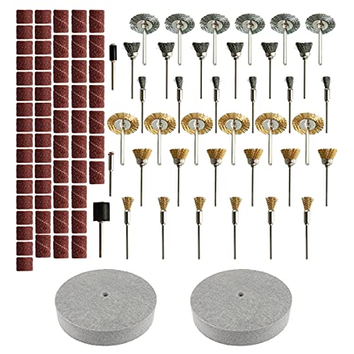 Ranoff 2 x Polierscheiben, 98 Stück Messing-Stahlbürsten, geeignet zum Polieren von Edelstahl, Kupfer, Aluminium, Metall, Marmor, Möbel Cover