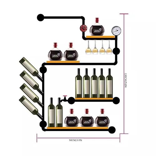 stojak na wino Dekoracyjna półka ścienna w stylu industrialnym z rur żelaznych Kreatywna szafka na wino Domowe stojaki na wino montowane na ścianie stojak na wino montowany na ścianie
