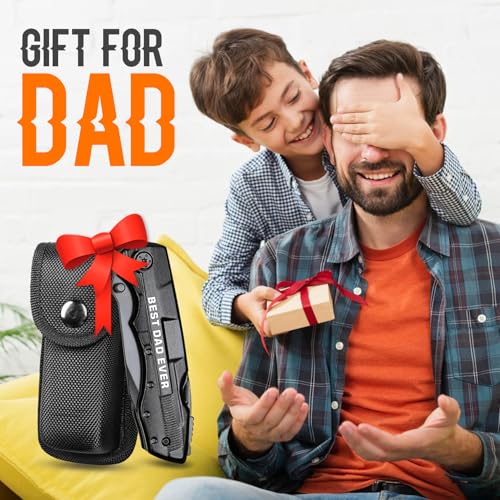 Gift for Dad, Multitool Knife BEST DAD EVER for Camping, Fathers Day Christmas Unique Dad Gifts, Dads Birthday Gift from Daughter Son, Christmas Ideal Presents for Dads, Gadget Present for Father by ONEAGE - Image 7