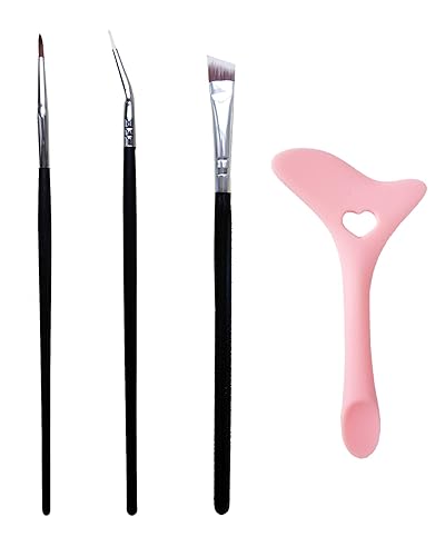 DogieLyn Brocha delineador de ojos con alas ultrafinas inclinadas, plantillas de silicona para delineadores de ojos, ayuda para maquillaje, pincel